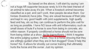 comments from current and former NRHA members on reining horse abuse